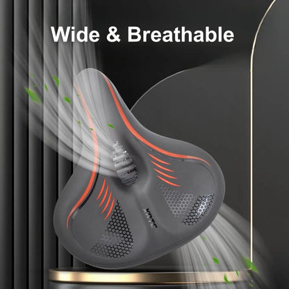 Oversize Wide Padded Bike Saddle Shock Absorbing Seat Indoor Outdoor Bicycle