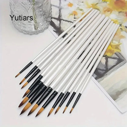 12/48 Pcs Art Paint Brushes Set Nylon Hair for Oil Acrylic Watercolor Painting
