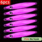 6pcs Long Casting Metal Jig, Sea Fishing Lure, Electroplated Hard Bait, Fishing Accessories Jigging Lure For Saltwater 10g-80g