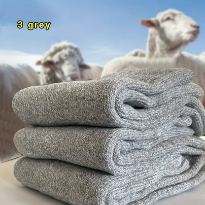 3/5 Pairs Thick Towel Mid-Calf Warm Socks for Winter Snow Boots