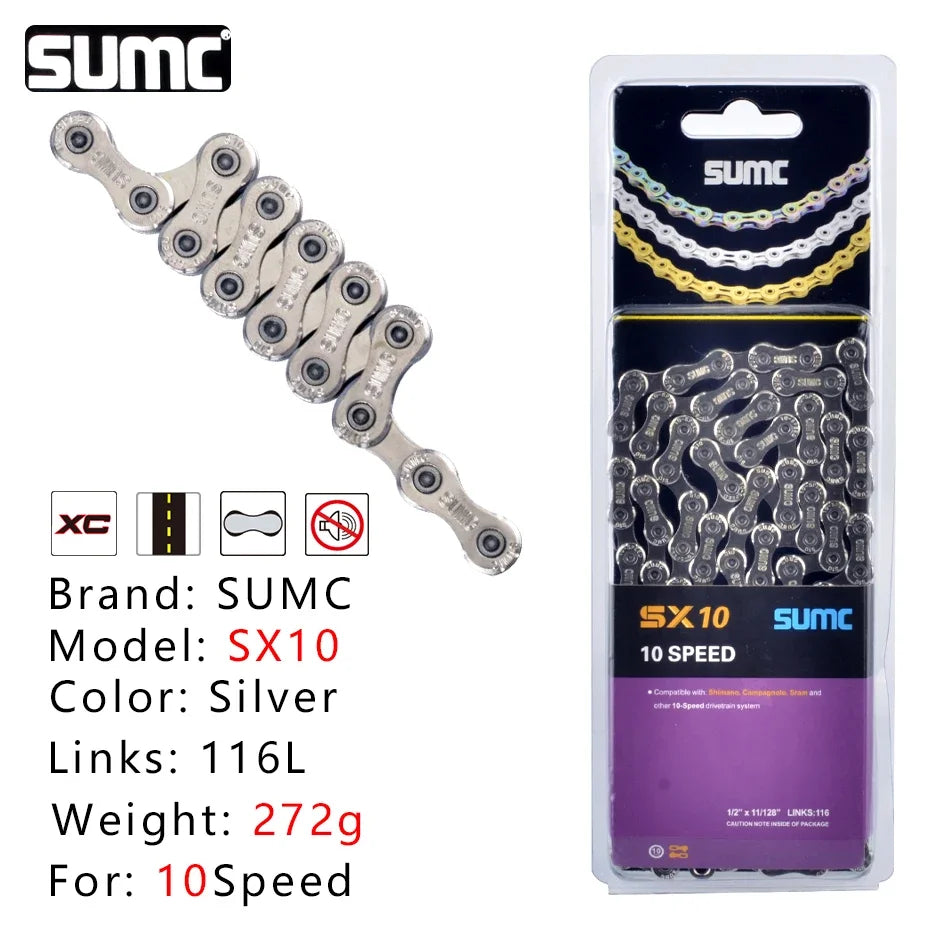 Bike Chain SUMC Half Hollow  116L 9/10/11/12 Speed for Shimano SRAM Campagnolo