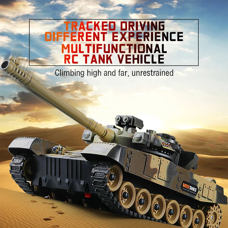 RC Tank Military War Battle United States M1 Leopard 2 Remote Control Electronic Toy Car Tactical Model Gifts for Boys Children-EXPROTAS