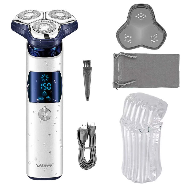 Electric Shaver Men VGR Cordless Foil Beard Razor Rechargeable Shaving Machine