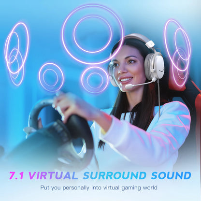 FIFINE Ampligame H9W Wired Gaming Headset 7.1 Surround with Mic USB & 3.5mm for PC PS4/PS5 Xbox