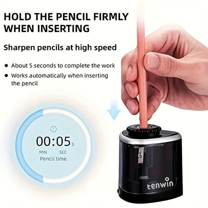 Desktop Automatic Pencil Sharpener Electric for 6-8mm Pencils School Office