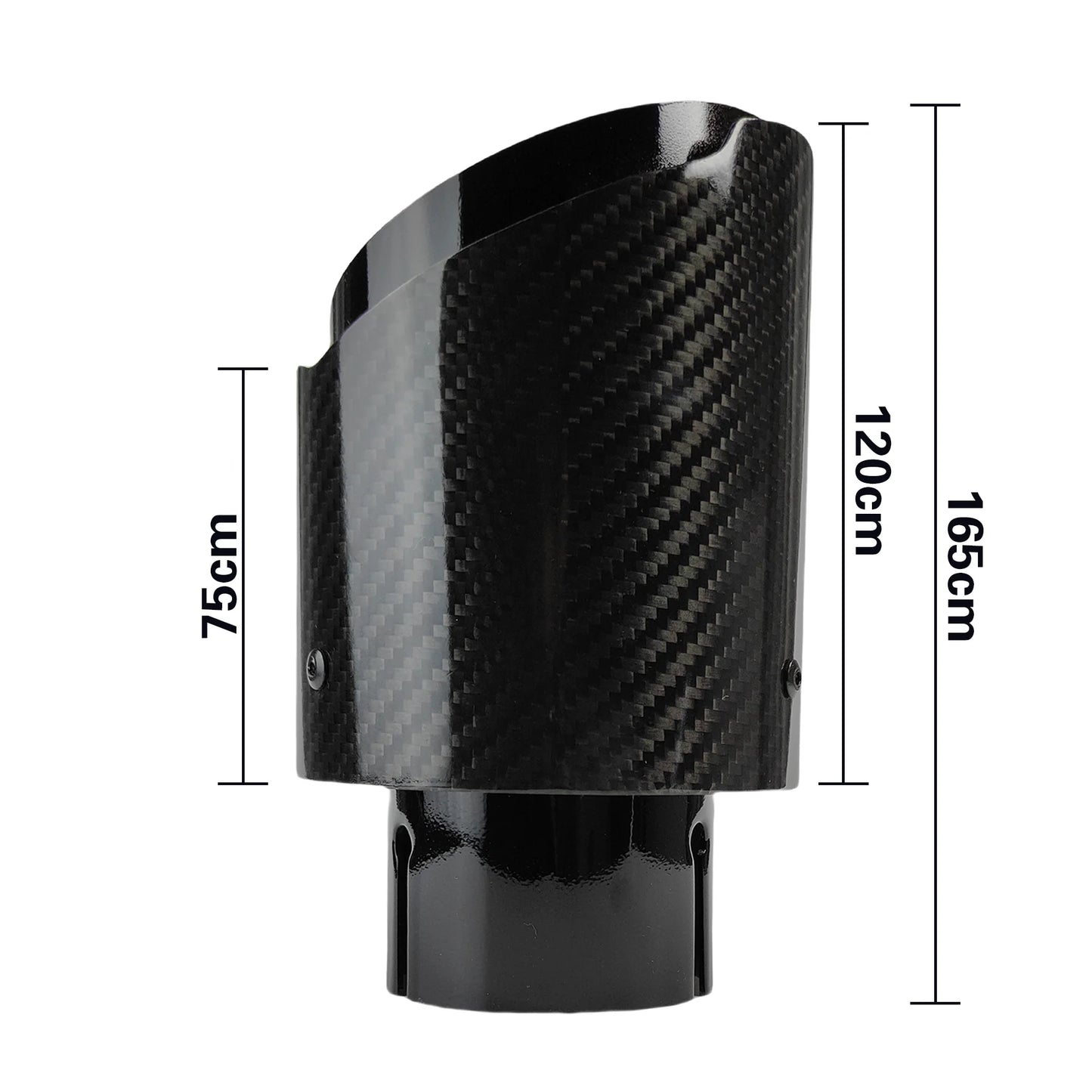 Carbon Throat Muffler Tip | Bright Black Twill Stainless Steel Exhaust Tip