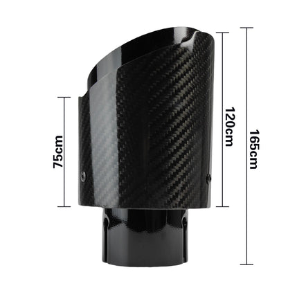 Carbon Throat Muffler Tip | Bright Black Twill Stainless Steel Exhaust Tip