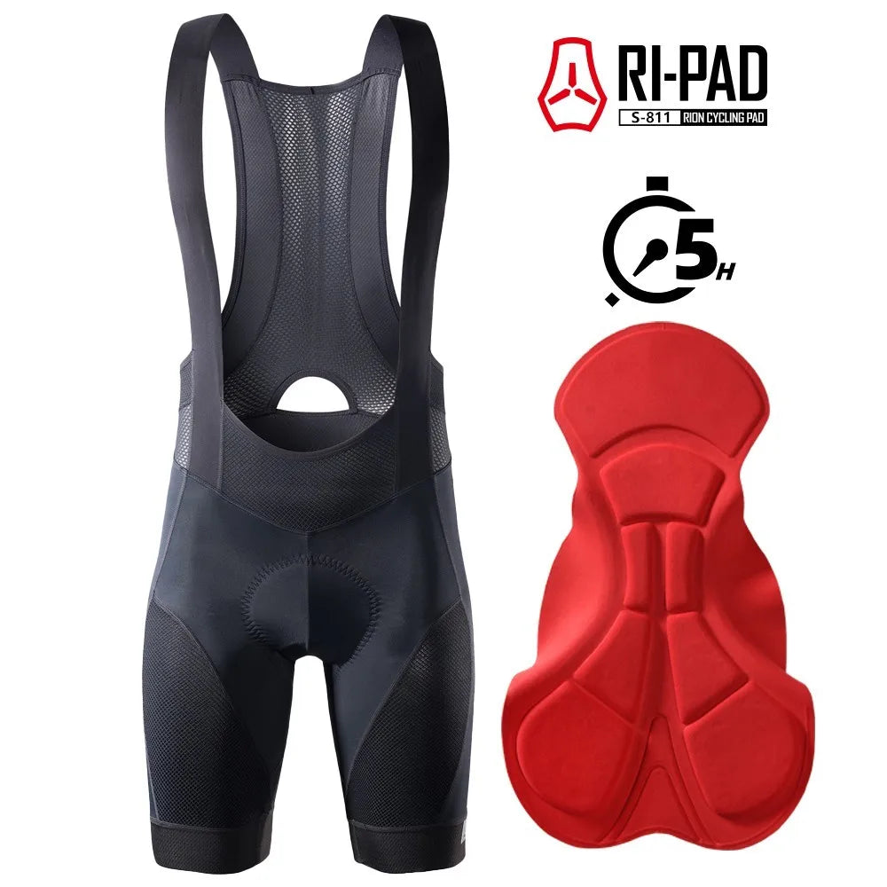 RION Cycling Shorts Men Ciclismo Masculina Bib Shorts Elastic Interface Cushion Long Distance MTB Padded Shorts Tights Slim Fit-EXPROTAS