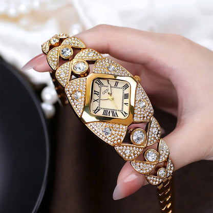 Women’s Luxury Diamond Bracelet Watch 2025 Fashion Waterproof Quartz Wristwatch Gift