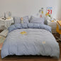 Cotton Duvet Cover 100% Cotton Bedding Set with Plaid Stripe 1 Duvet 2