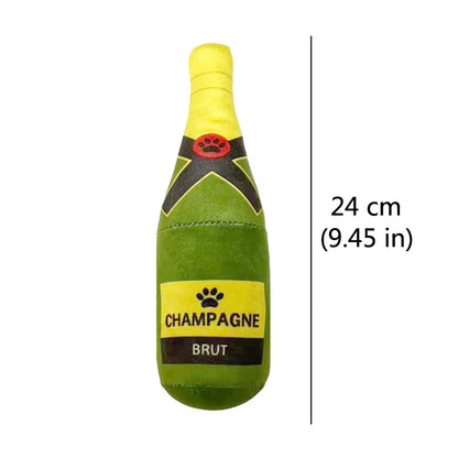 Funny Beer Bottle Plush Dog Toy Squeaky Chew Toy for Small & Large Dogs