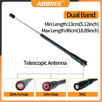 SMA-Female Antenna Dual Band Telescopic for Baofeng UV-5R Radio 21cm