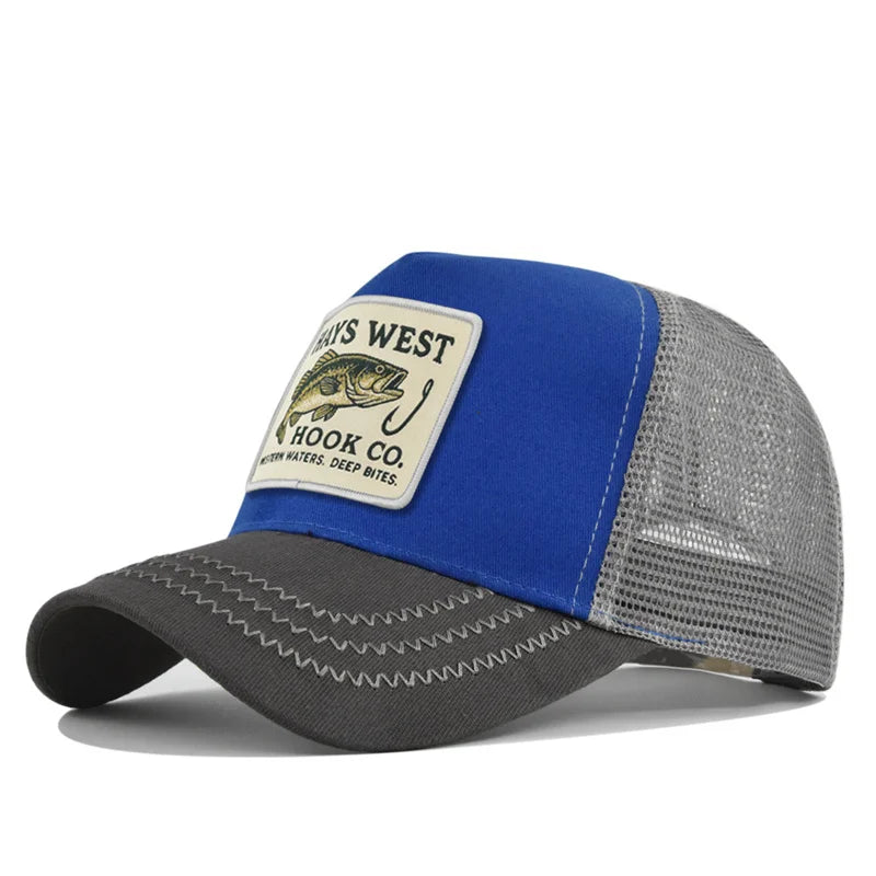 Mesh Fishing Cap Snapback Trucker Hat Breathable Unisex Outdoor