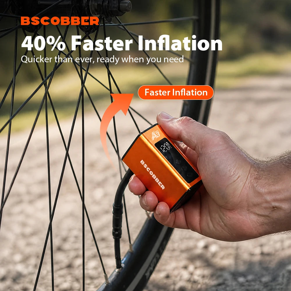 BSCOBBER A3Nano Mini Electric Bike Portable Air Compressor Tire Gauge Wireless Air Pump Schrader Presta Bicycle Accessories
