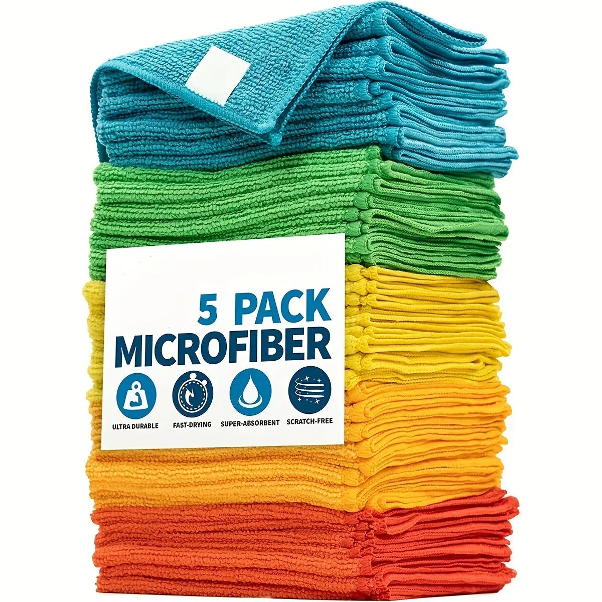 10/5/3pcs Microfiber Cleaning Cloths Kitchen Bathroom Dishwashing Towels