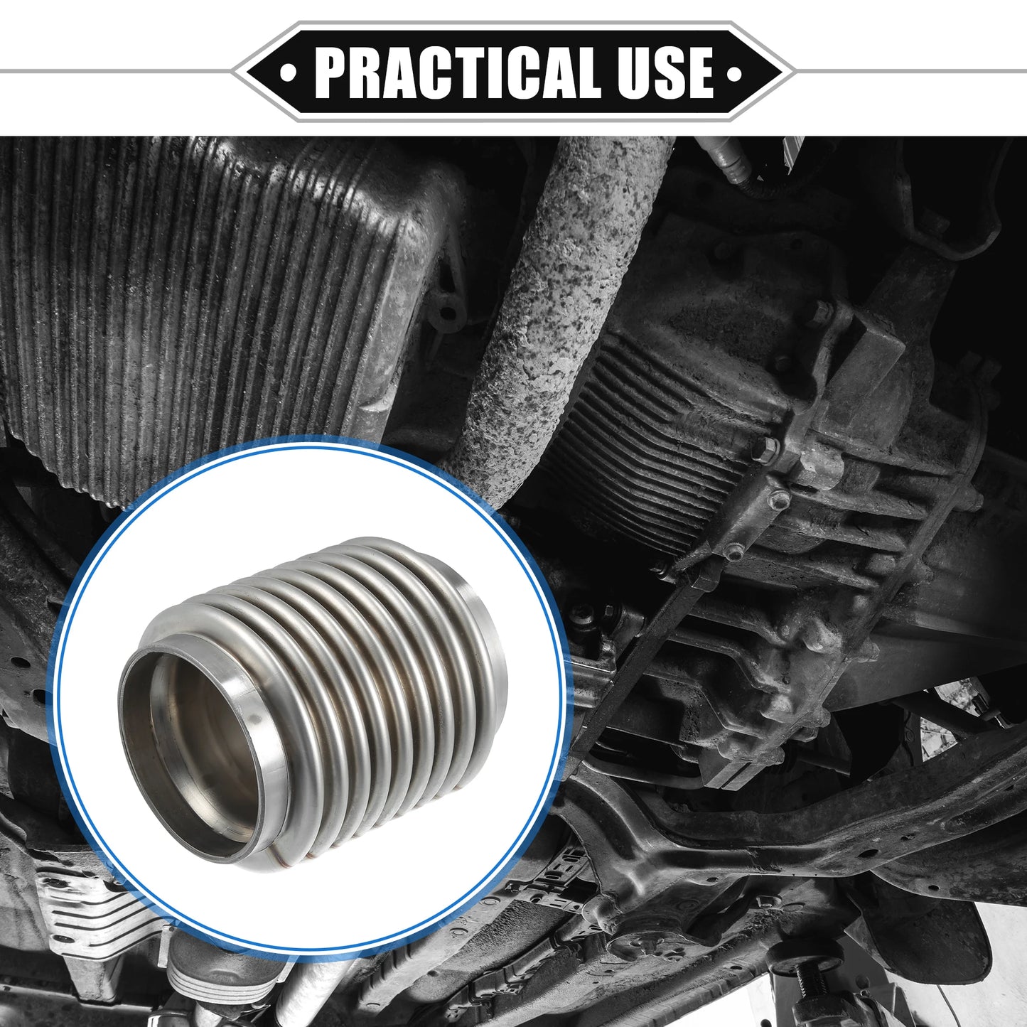 UXCELL Exhaust Flex Pipe | 38/45/50/60mm Bellows Connector Stainless Universal