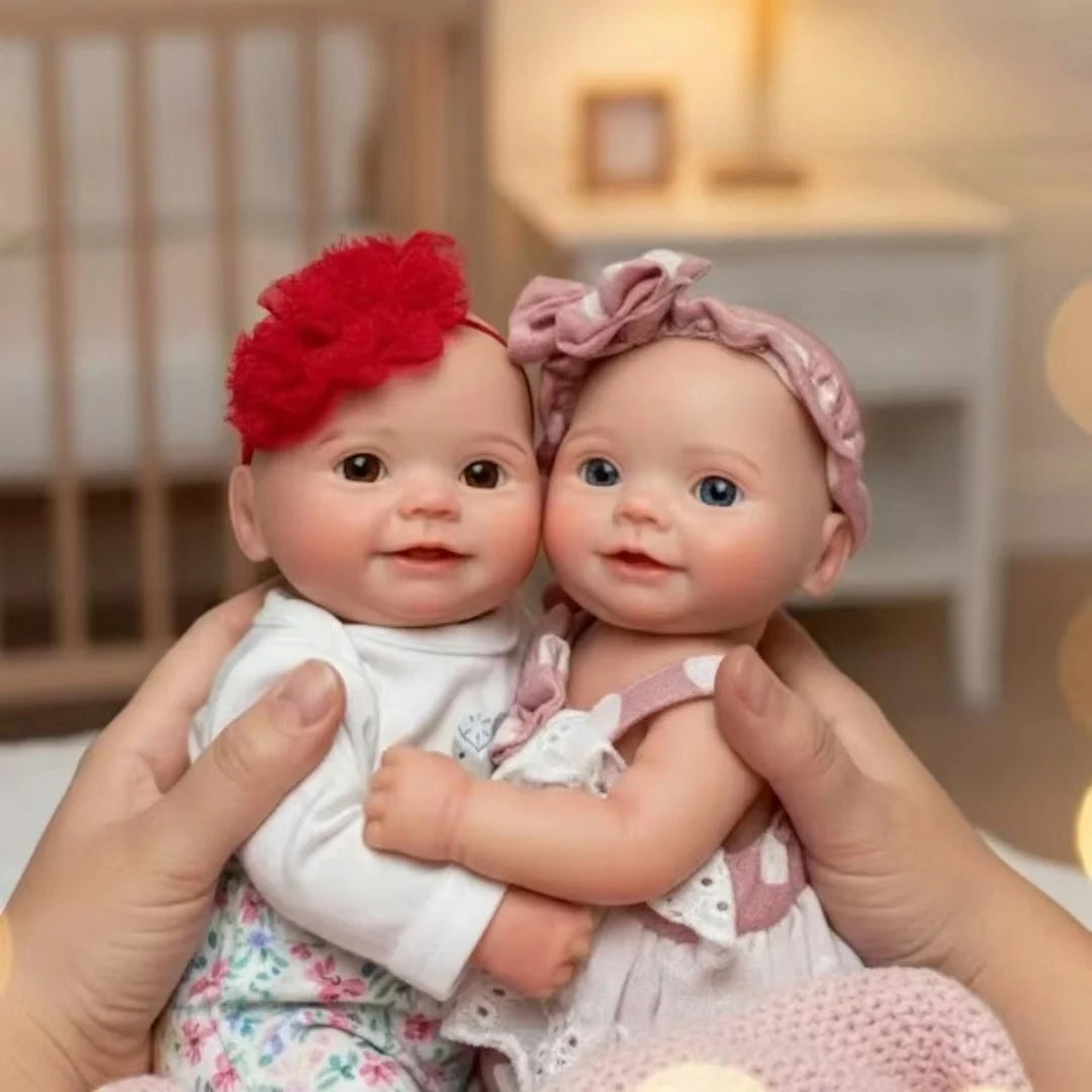 25cm Silicone Reborn Girl Doll Open Mouth Washable Body 3D Painted Skin