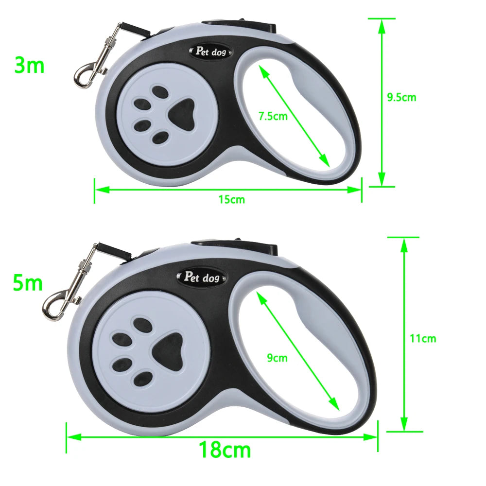 Retractable Nylon Rope Leash for Small Medium Large Dogs 3m 5m