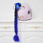 Motorcycle Helmet Braids Wig for Women Ponytail Hair Curly Pigtail Decor
