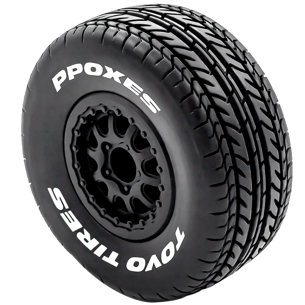 112mm RC Short Course Tires | 1/10 Truck Tyre Set Hex Fit Slash HPI Vkar 10SC
