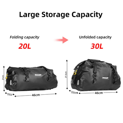 Rhinowalk 20L Motorcycle Tail Bag Waterproof Dry Seat Luggage Rear Pack