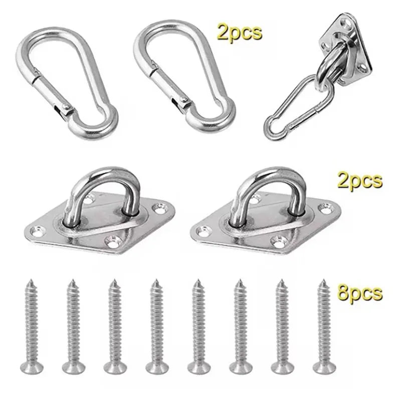 2 Set Heavy-Duty Ceiling Wall Mount Hooks Swing Chair Eye Plate Brackets