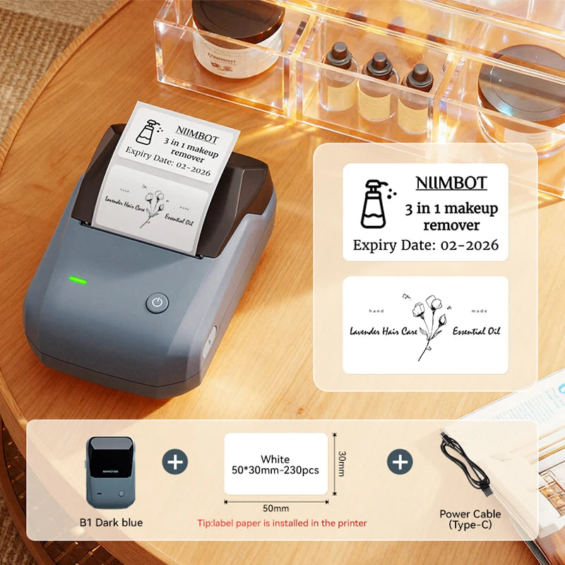 Niimbot B1 Portable Thermal Label Printer Mini Bluetooth Sticker Maker