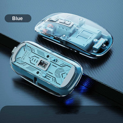 Transparent Wireless Mouse Bluetooth/2.4G Triple Mode Silent Rechargeable