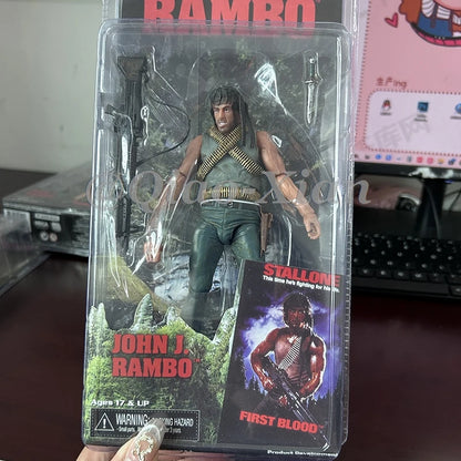 NECA First Blood John Rambo Action Figure Sylvester Stallone Film Model Toy