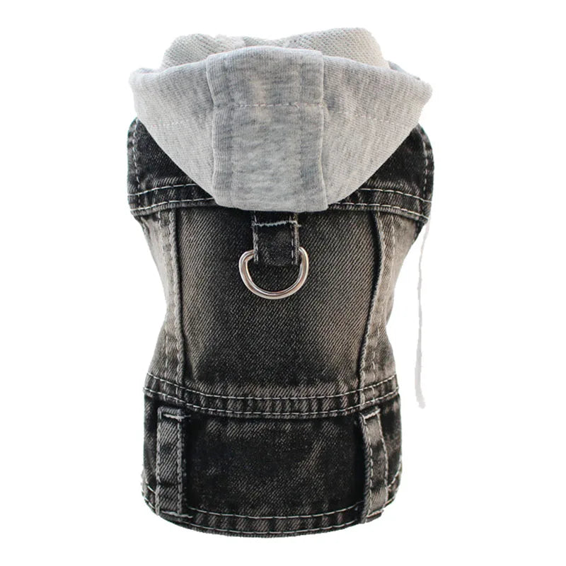 Puppy Denim Coat Jacket for Small Medium Dogs Pet Clothing Vest