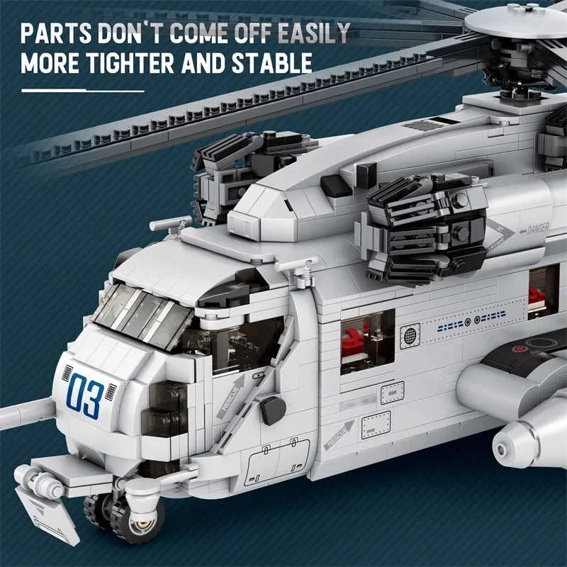 2192PCS CH-53E Transport Helicopter Building Blocks Army Plane Military Fighter Model Assembly Bricks Kids DIY Toys Holiday Gift-EXPROTAS