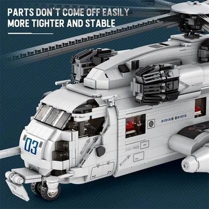 2192PCS CH-53E Transport Helicopter Building Blocks Army Plane Military Fighter Model Assembly Bricks Kids DIY Toys Holiday Gift-EXPROTAS