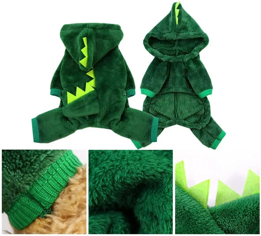 Pet Cat Dog Dinosaur Costume Hoodie Halloween Clothes for Small Dogs
