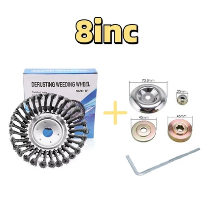 Weed Brush Trimmer Head Steel Wire Wheel Universal Garden Parts 6/8/10 Inch