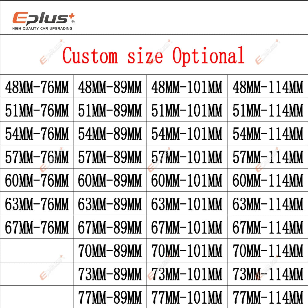EPLUS Car Glossy Carbon Fiber Muffler Tip Exhaust System Pipe Mufflers Nozzle Universal Straight Stainless Black-EXPROTAS