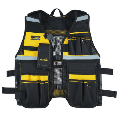 MELOTOUGH Tool Vest Reflective Safety Tool Vest with Removable Phone Holder for Electrician,Carpenter,Construction-EXPROTAS