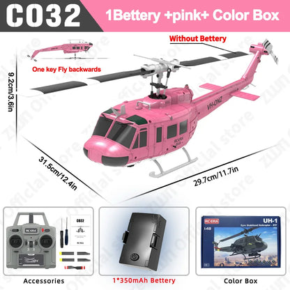 C032 RC Helicopter 2.4G 6CH Brushless Gyro Altitude Hold Optical Flow Drone Toy