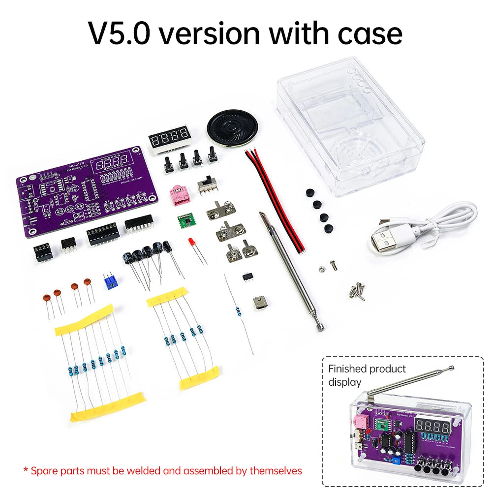 DIY FM Radio Electronic Soldering Project RDA5807S Module 87-108MHz