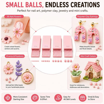 3D Print Clay Gel Ball Maker 4PCS Nail Art Bead Roller for Flowers