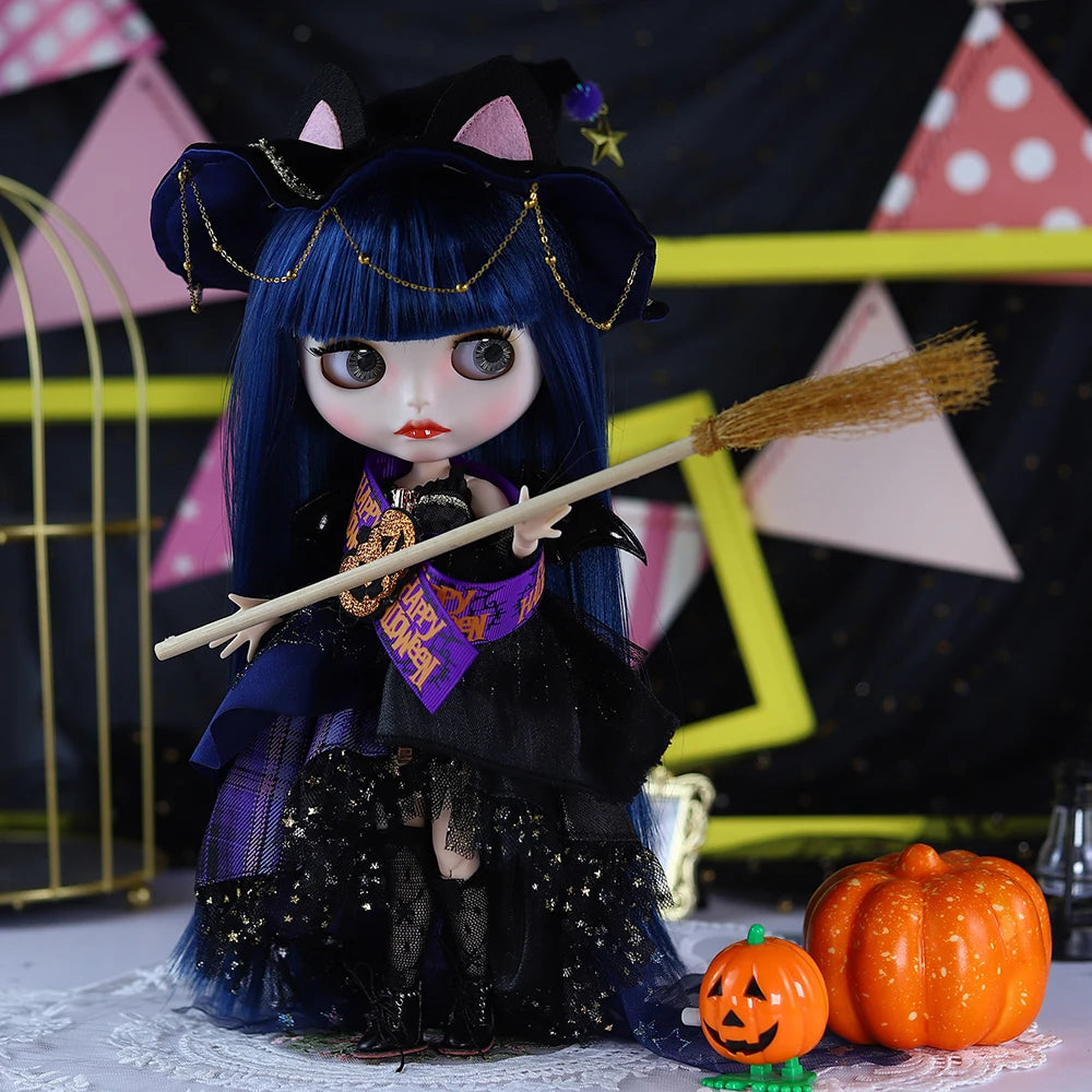 ICY DBS Blyth Doll BJD Joint Body White Skin Blue Hair Set Doll 1/6 30cm Girl Gift Anime SD-EXPROTAS