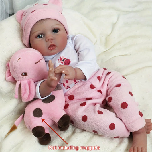 BZDOLL 22 Inch Soft Silicone Reborn Baby Doll Alive 55 CM Newborn Princess Toddler Bebe Cute Play House Toy Girl Birthday Gift-EXPROTAS