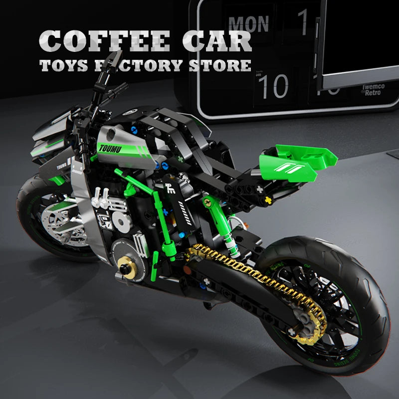 High-Tech Mecha Motorcycle Building Blocks 3D MOC Model Kit Educational Toy Gift