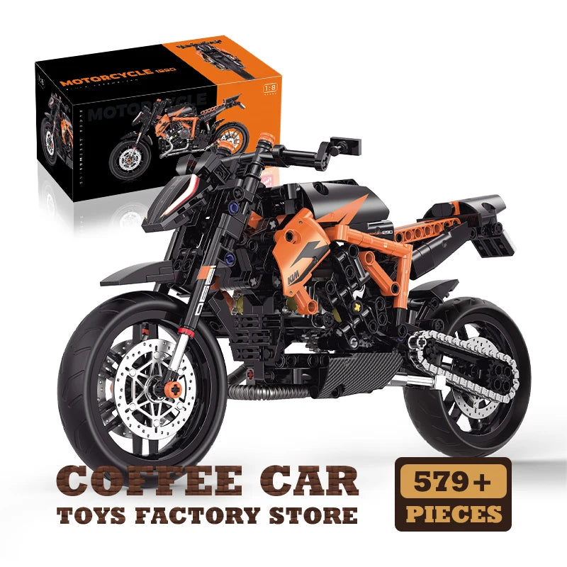1:8 High-Tech Motorbike Building Blocks MOC Speed Racing Motorcycle Model Toy Gift