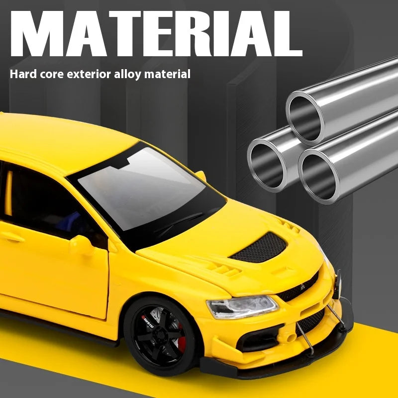 1:32 Mitsubishi Lancer Evolution Diecast Car Model Sound Light Metal Alloy
