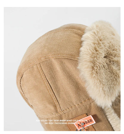 Ushanka Fur Hat Winter Cap Warm Earflap Trapper Ski Bomber Hats for Men Women