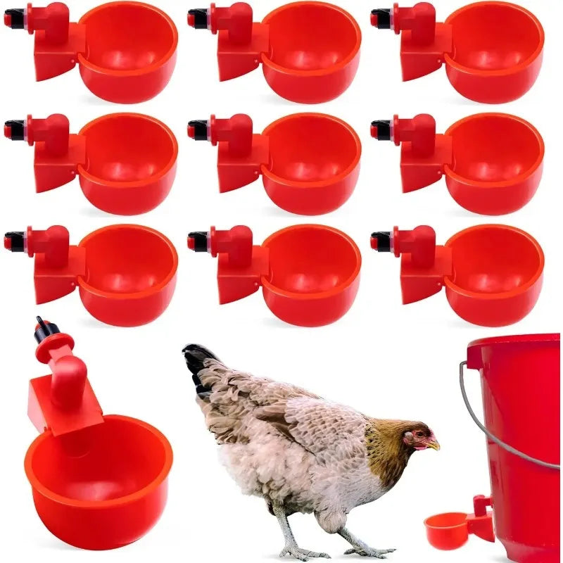 20Pcs Chicken Drinking Bowl Automatic Water Dispenser Poultry Feeder Drinker