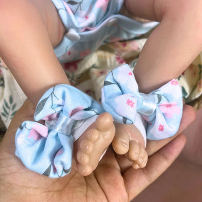 46CM Newborn Open Blue Reborn Baby Doll Felicia Soft Eyes Hand-Rooted Hair