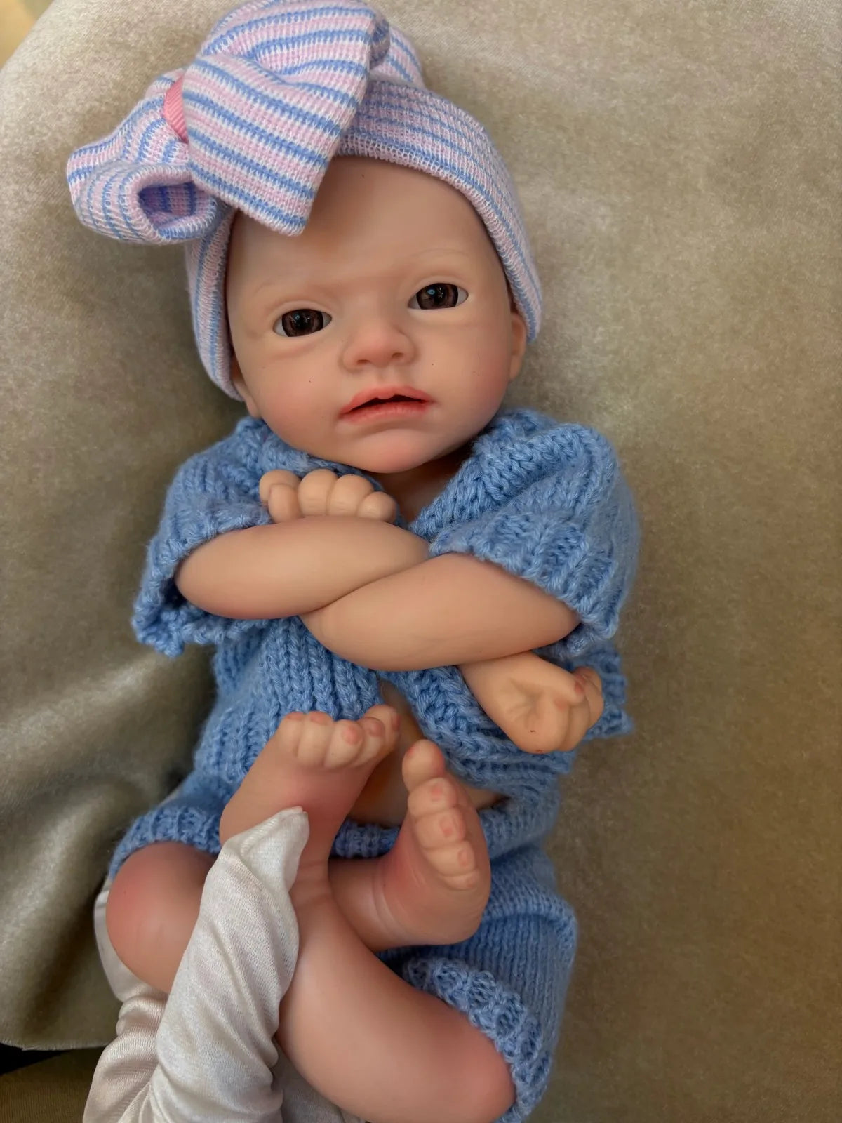 AnjoDoll 13 Inch Silicone Reborn Girl Doll Open Mouth Painted Unpainted Kit