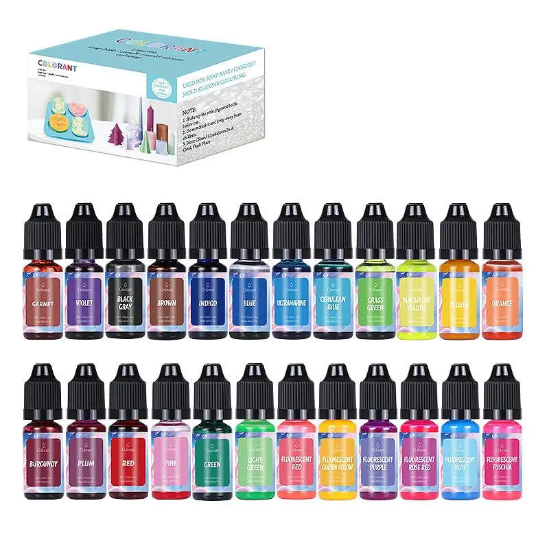 Soy Wax Candle Dye Liquid Pigments 24 Colours for Candle Making Supplies