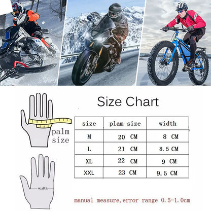 Biker Leather Gloves Motorcycle Black Carbon Fiber Protective Gear